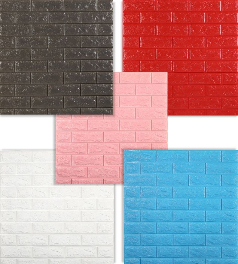 Set 4 Láminas Papel Mural 3D Pared Ladrillo Decorativo Jhn-3