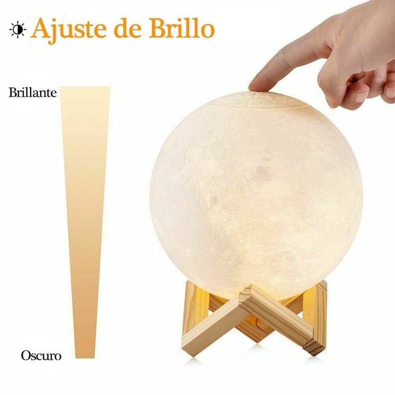Lampara Luna 3d Led Mágica Corriente Habitación Rondon-5