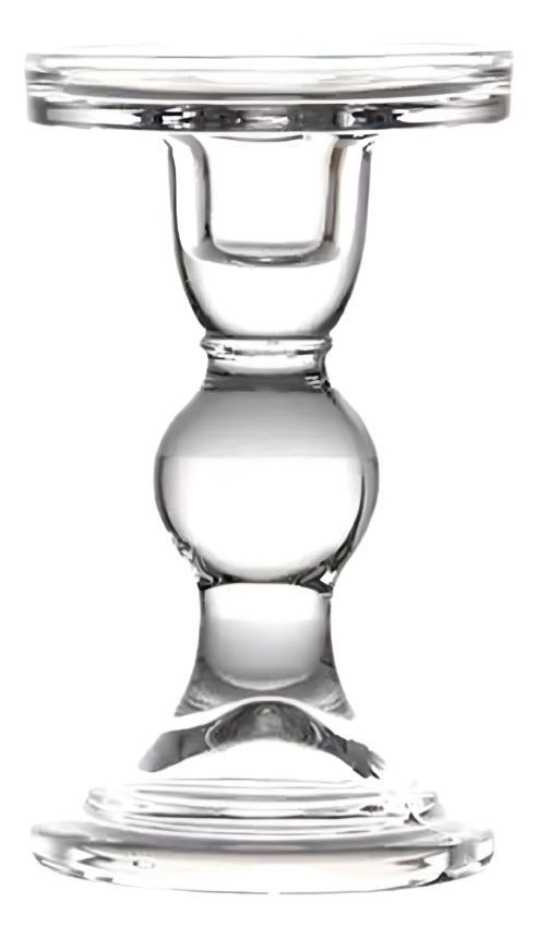 Set de 2 Candelabro Portavelas Cristal Centro Mesa 14cm Jhn-0