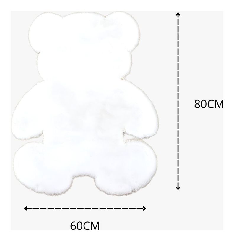 Alfombra Oso Blanco Suave Entrada Dormitorio Decoración Jhn-9