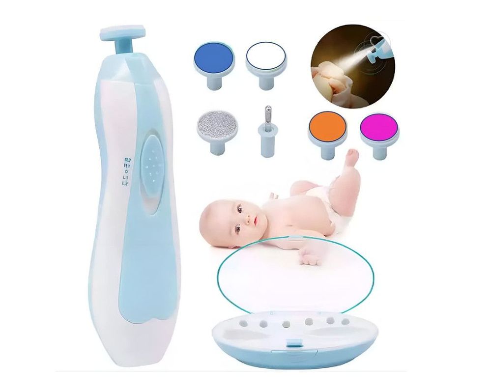 Kit Aseo Bebes Corta Uñas Electrico Luz led Portatil Rondon-0