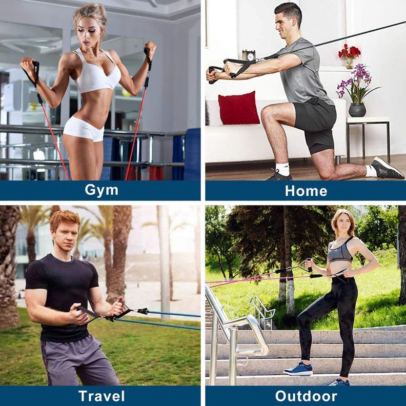 Set 2 Juegos Bandas Elastica Fitnes Entrenamiento Gym Lau-8
