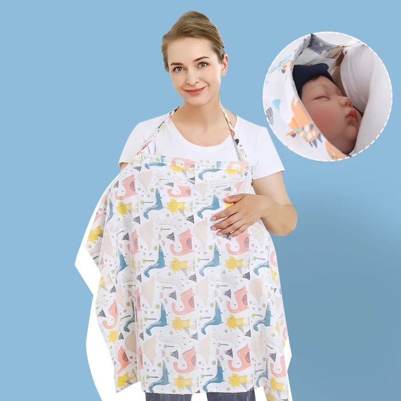 Delantal Lactancia Bebe Muselina Algodón Transpirable Rondon-5