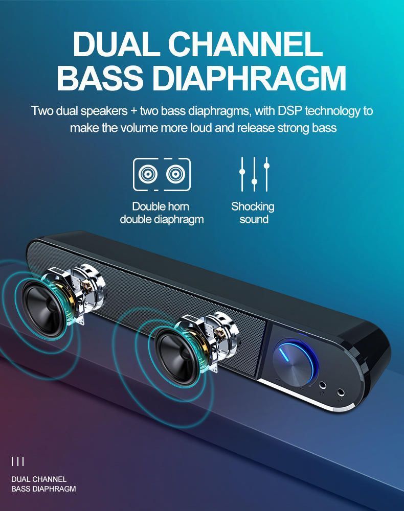 Barra Sonido Computador subwoofer Bluetooth Rondon-5