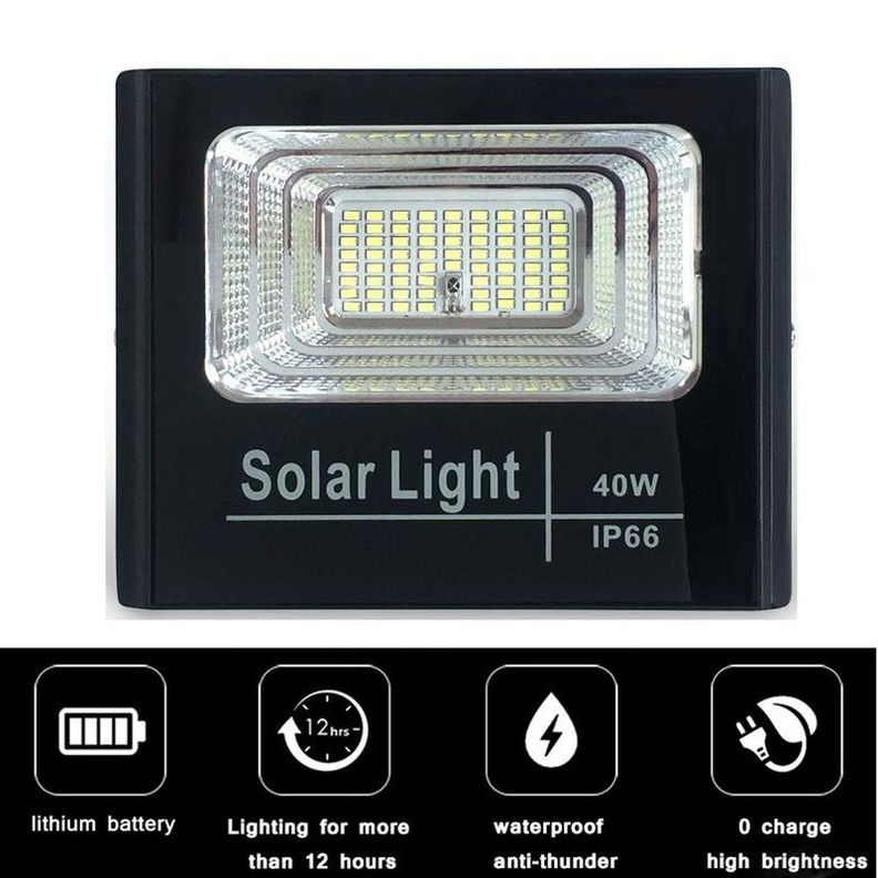 Reflector Led Panel Solar Jardín Calle Parque Lampara Rondon-4
