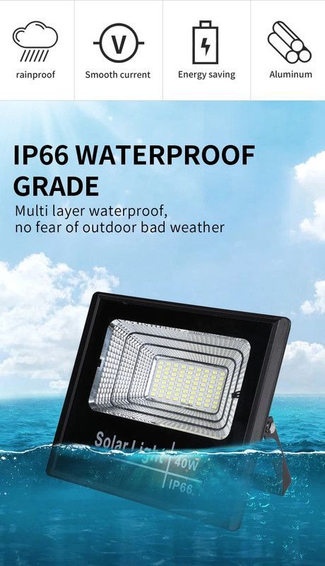 Reflector Led Panel Solar Jardín Calle Parque Lampara Rondon-6
