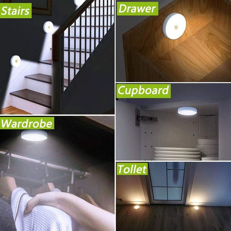 Aplique Lampara Circular Pared Sensor Luz LED Portatil Lau-2