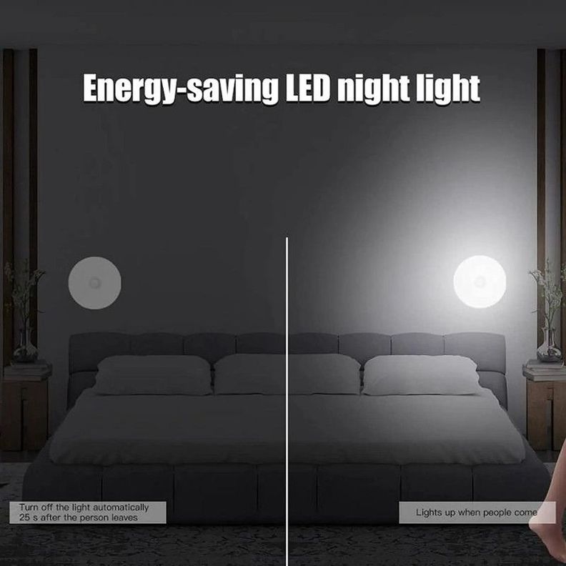 Aplique Lampara Circular Pared Sensor Luz LED Portatil Lau-3