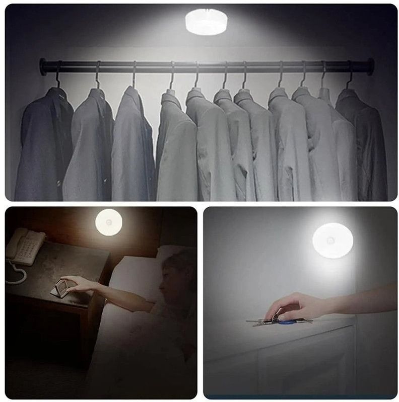 Aplique Lampara Circular Pared Sensor Luz LED Portatil Lau-4