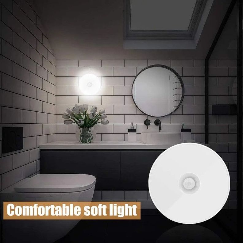 Aplique Lampara Circular Pared Sensor Luz LED Portatil Lau-5