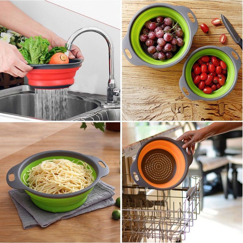 Juego Coladores Plegables Multiuso Fregadero Cocina Rondon-7