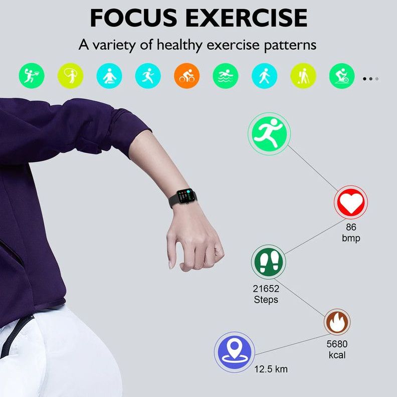 Reloj Inteligente Unisex Dispositivo Portátil Salud Rondon-6