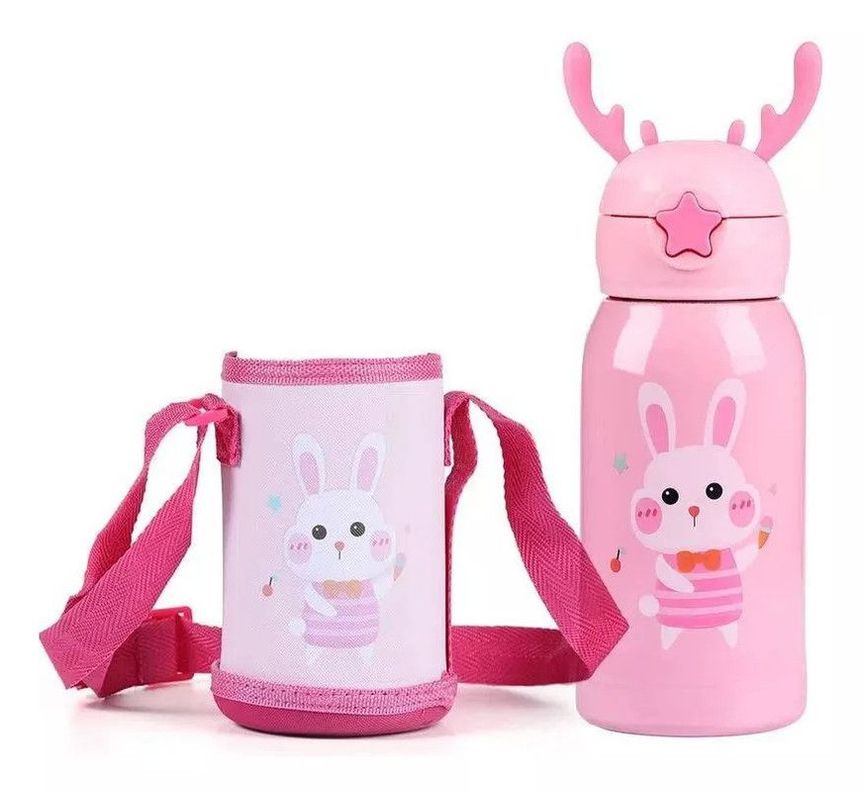 Botella Infantil Bebe Niños Doble Tapa Bolsa Asa Rondon-1