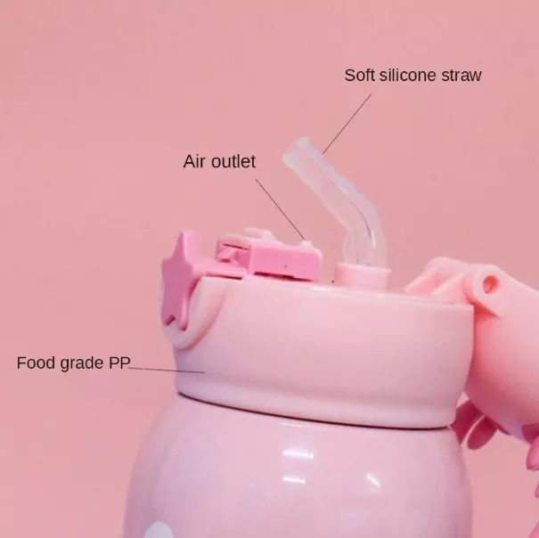 Botella Infantil Bebe Niños Doble Tapa Bolsa Asa Rondon-3