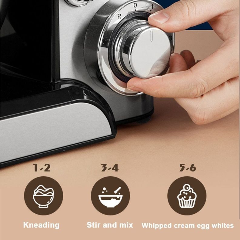 Batidora Eléctrica Chef Máquina Amasador Tazón Cocina Rondon-5