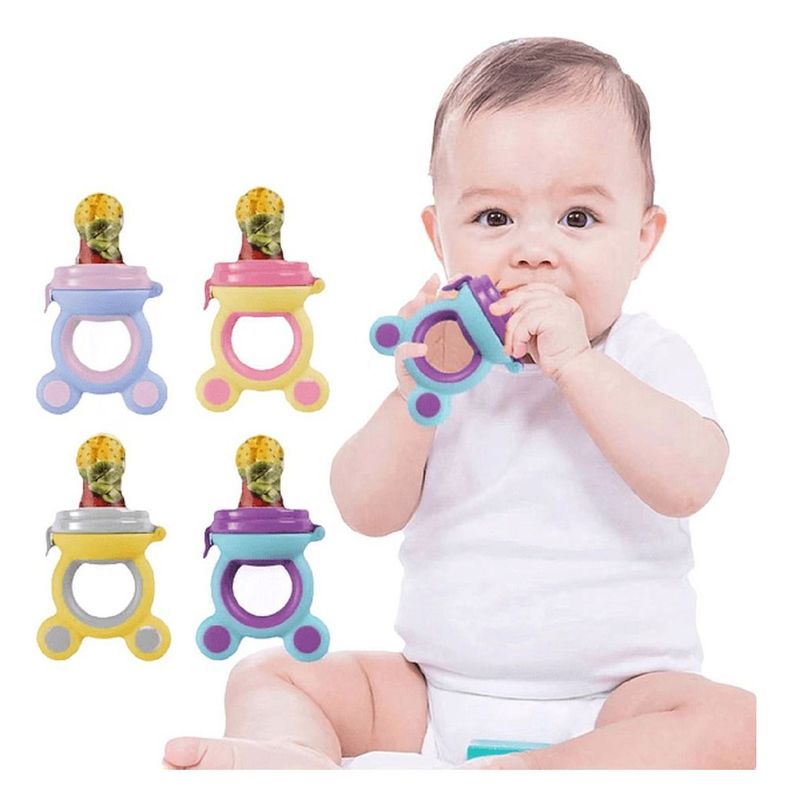 Set 4 Chupete Alimentador Frutas Divertido Comodo Bebe Lau-1