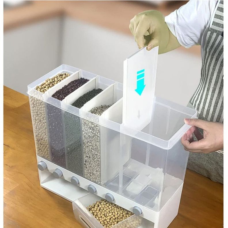 Dispensador de Alimentos Secos Contenedor 6 Rejillas Lau-5