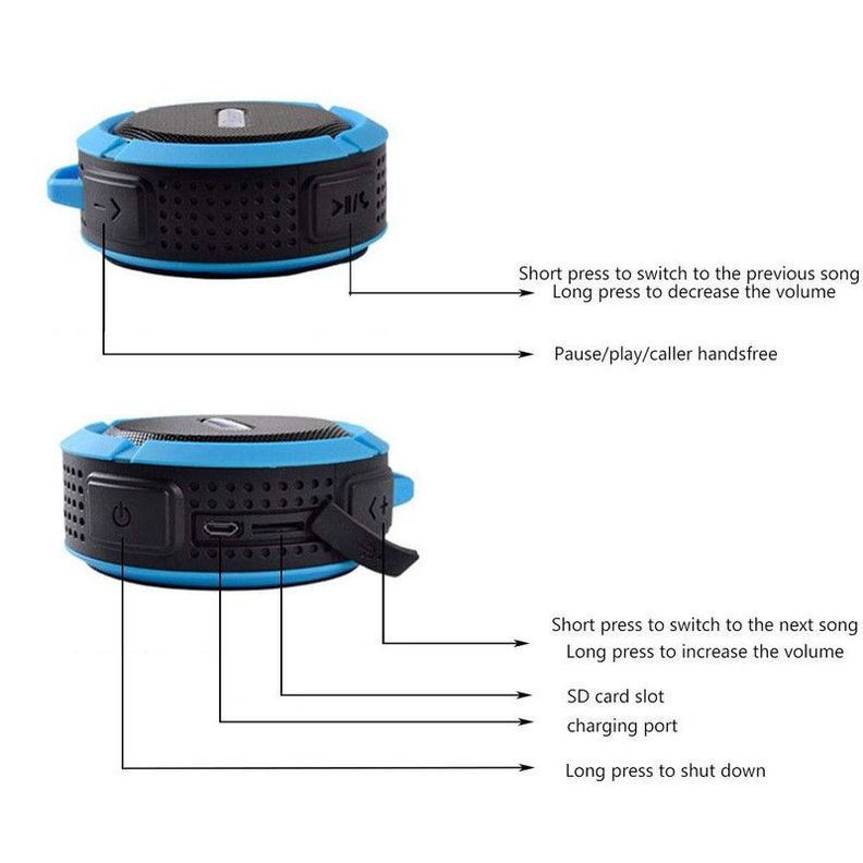 Mini Altavoz Bluetooth Impermeable Ventosa Musica Rondon-3
