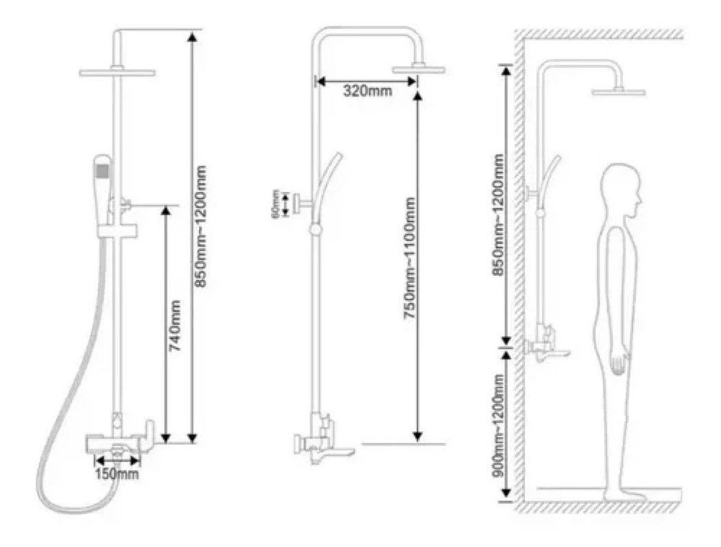 Columna Ducha Llave Griferia Tina Baño Calidad Rondon-4