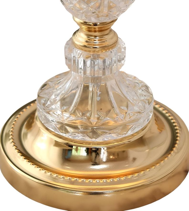 Lámpara Mesa Pantalla Plisada Decorativa Beige Hogar Jhn-1