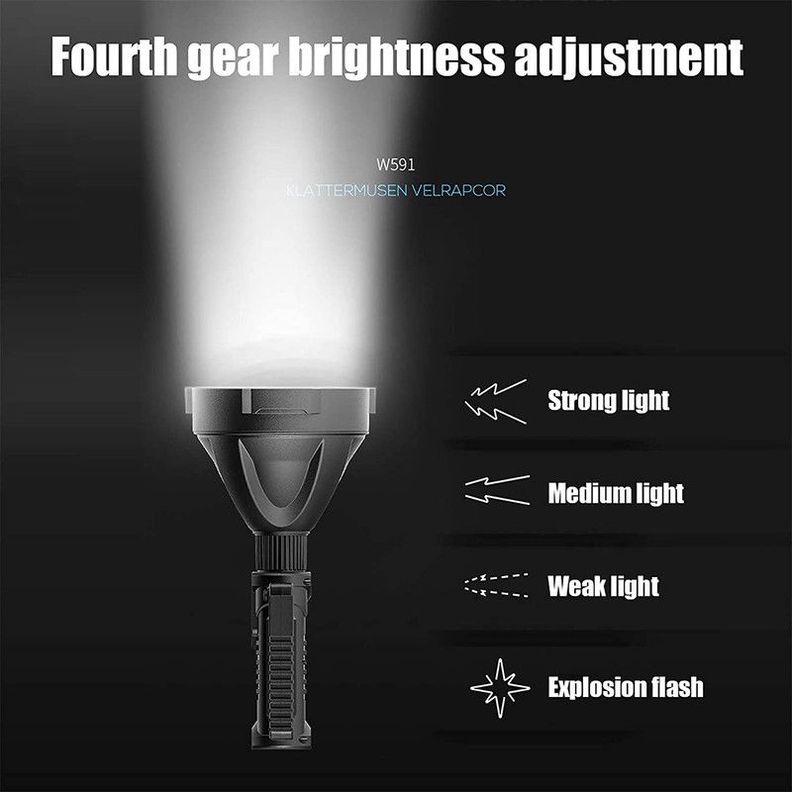 Linterna Recargable Mano LED Portátil Impermeable Rondon-2