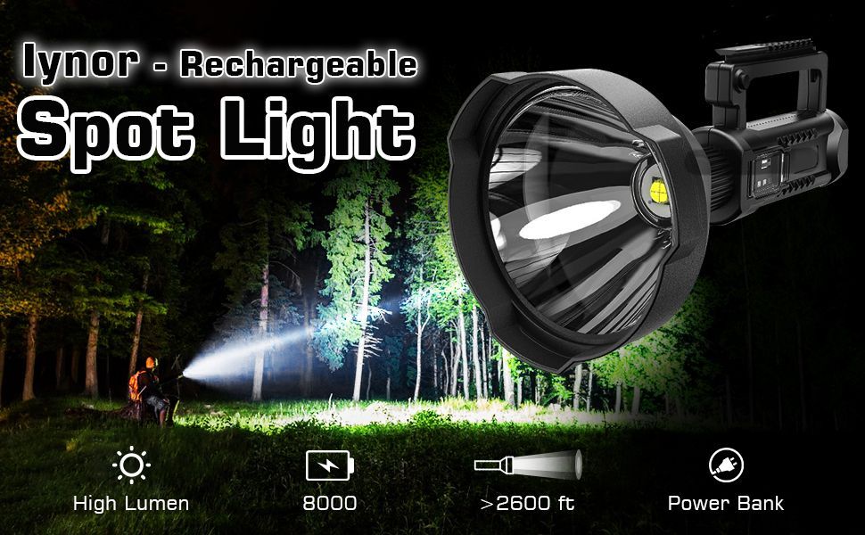 Linterna Recargable Mano LED Portátil Impermeable Rondon-7