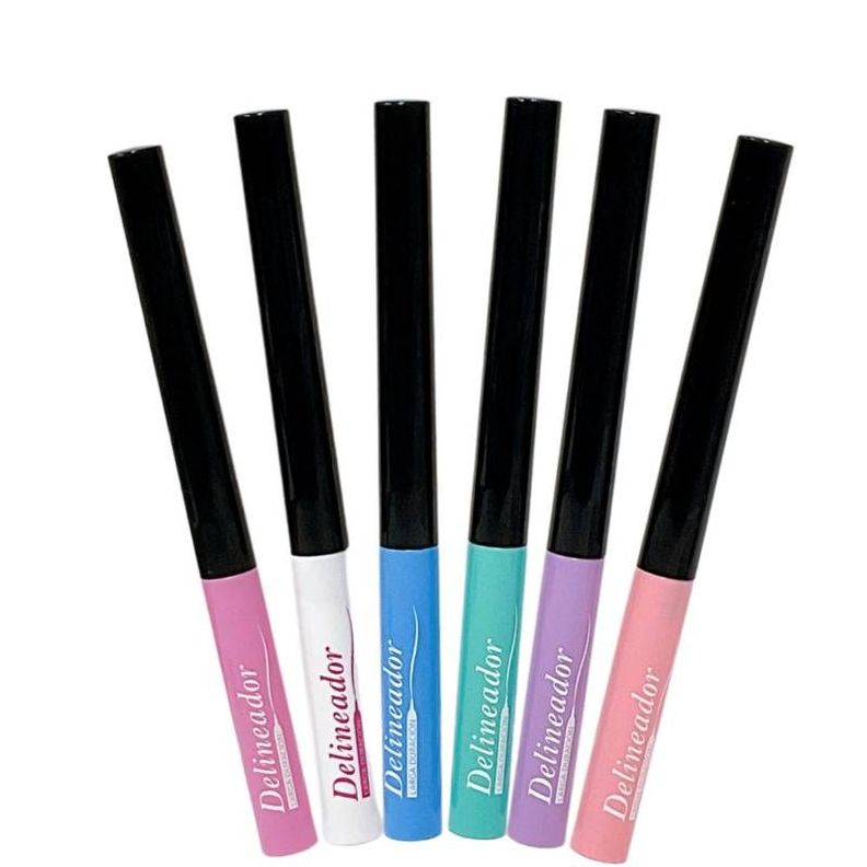 Delineador Ojos Colores Pastel Liquido Pack Belleza Rondon-4