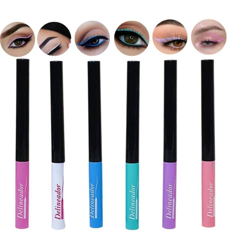 Delineador Ojos Colores Pastel Liquido Pack Belleza Rondon-5