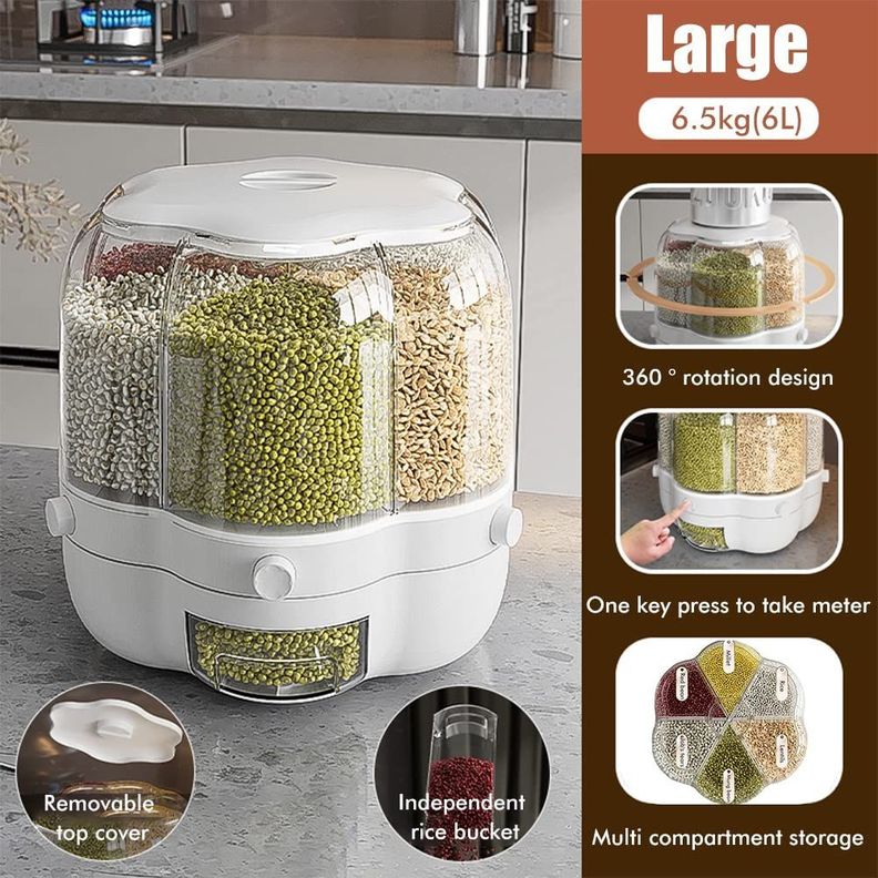 Dispensador Granos Cereales Alimentos Giratorio Rondon-2