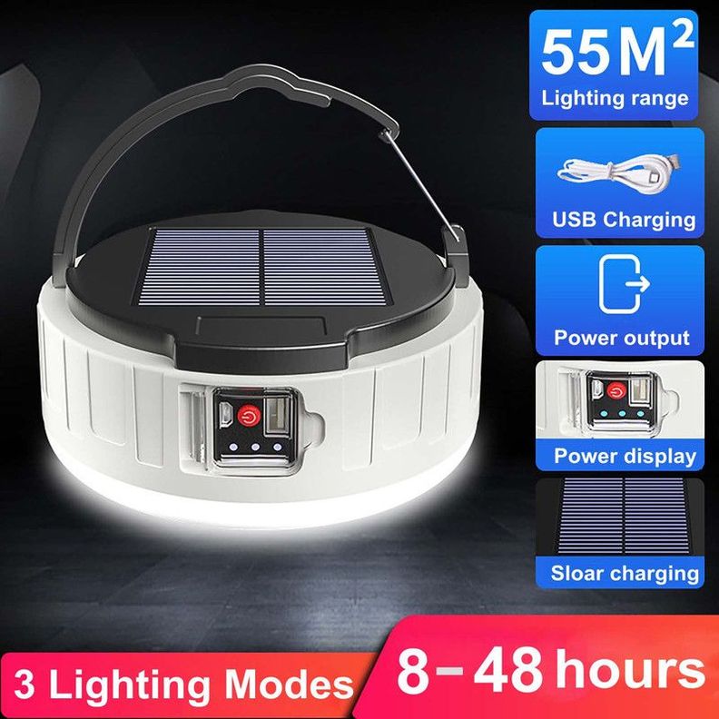 Lámpara Campamento Solar LED USB Recargable Portatil Rondon-9