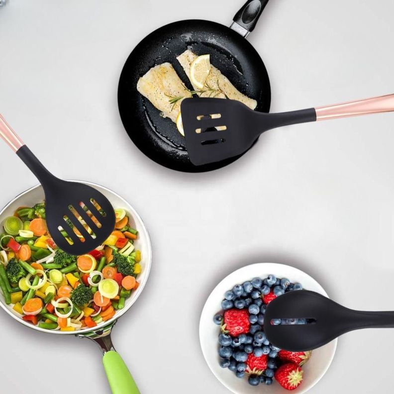 Set 7 Piezas Utensilios Cocina Acero Inoxidable Oro Rosa-5