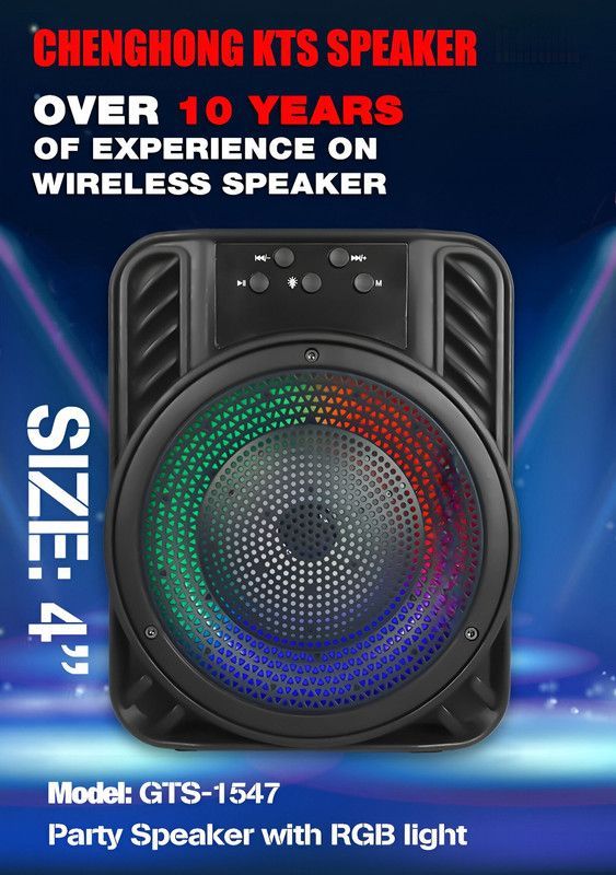 Parlante Altavoz Portatil Bluetooth 4¨ LED USB RGB Modos-3