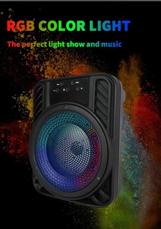 Parlante Altavoz Portatil Bluetooth 4¨ LED USB RGB Modos-4