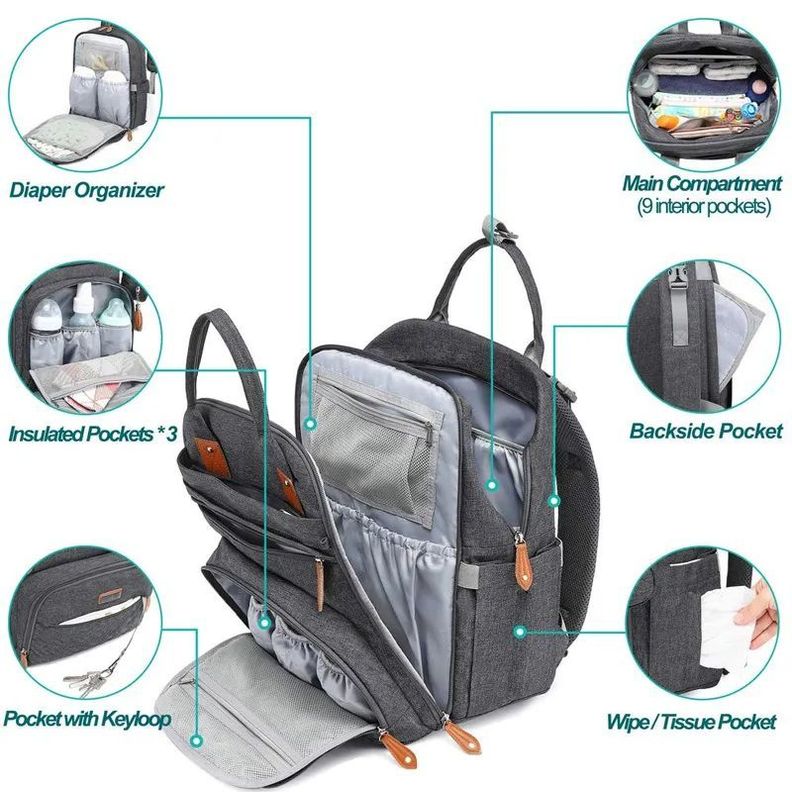 Mochila Pañales Impermeable Gran Capacidad Oxford Rondon-4