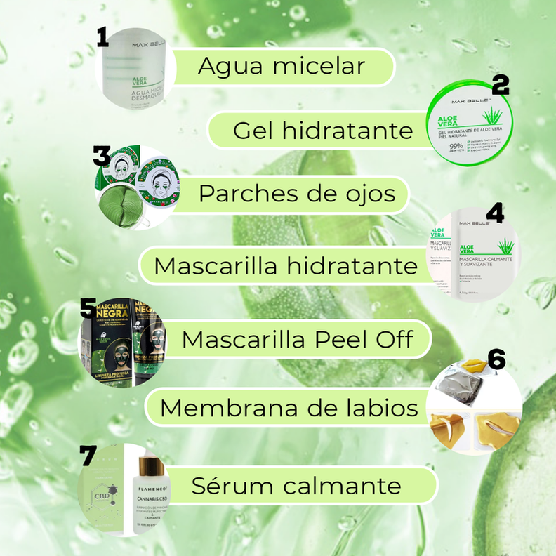 SkinCare Combo Belleza Serum Hidratante Facial Aloe Vera 7P-1