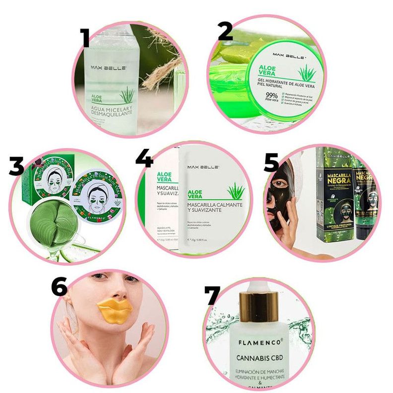 SkinCare Combo Belleza Serum Hidratante Facial Aloe Vera 7P-6