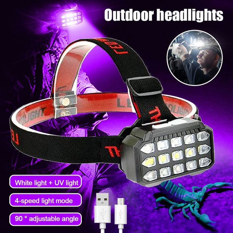 Linterna Frontal Recargable Detector Manchas Mascota Rondon-2