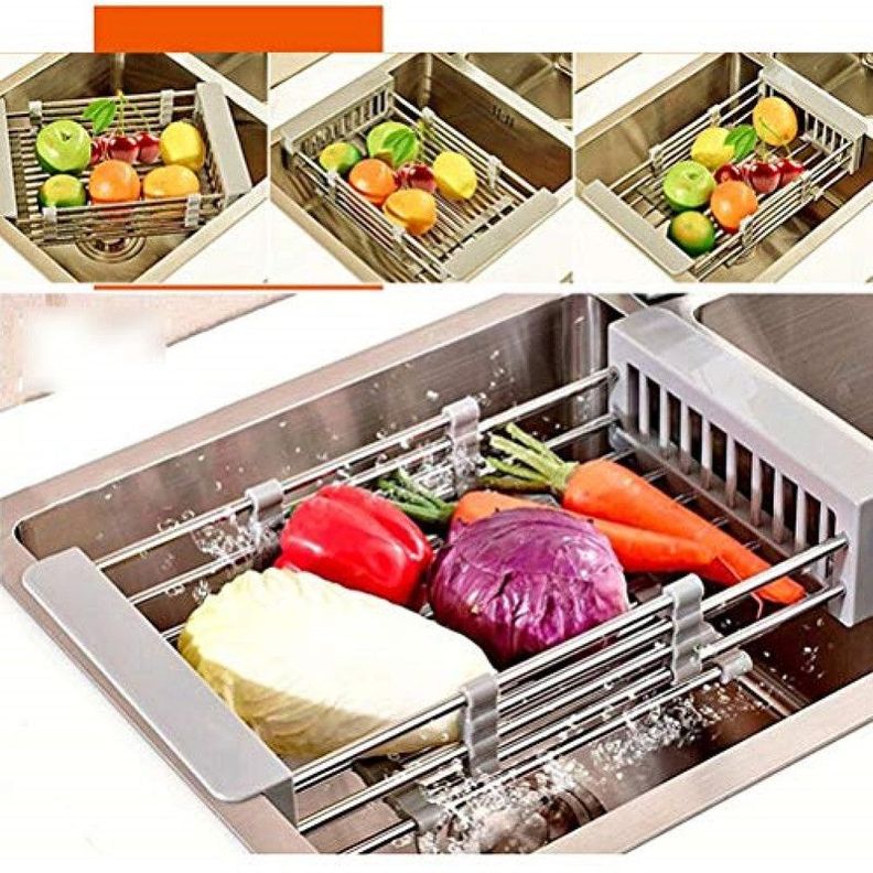 Escurridor Rejilla Expansible Secaplatos Frutas Verduras Lau-5
