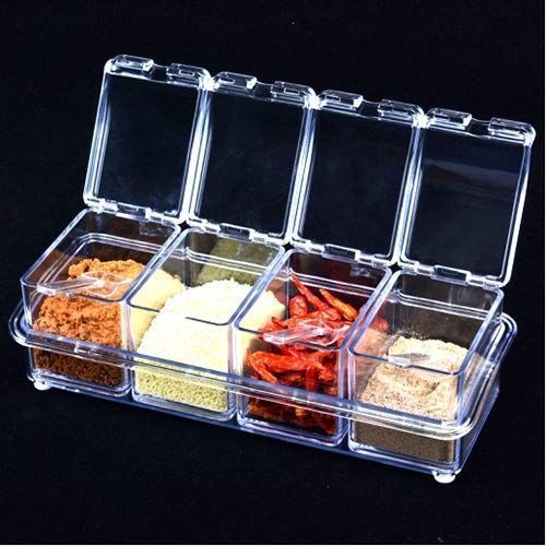 Cajas Condimentos Acrílico 4 Piezas Transparentes Rondon-1
