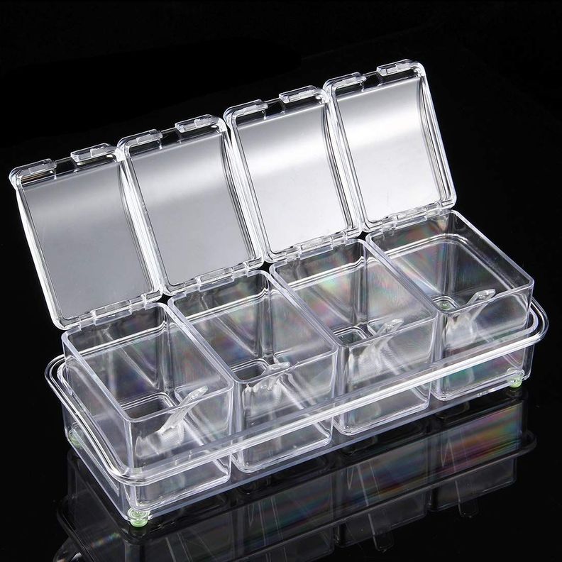 Cajas Condimentos Acrílico 4 Piezas Transparentes Rondon-6