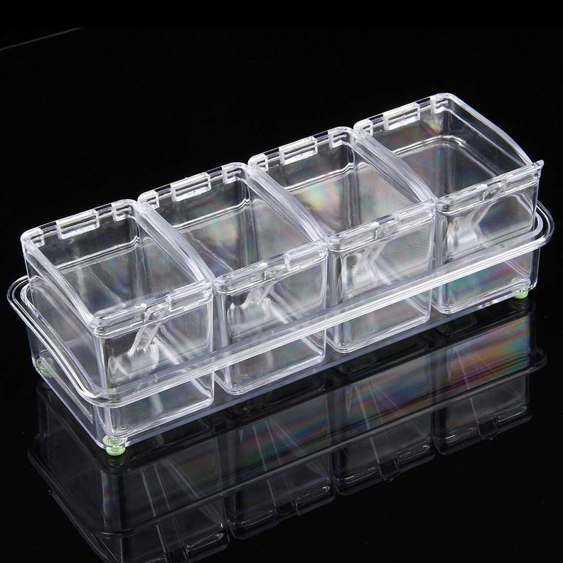 Cajas Condimentos Acrílico 4 Piezas Transparentes Rondon-7