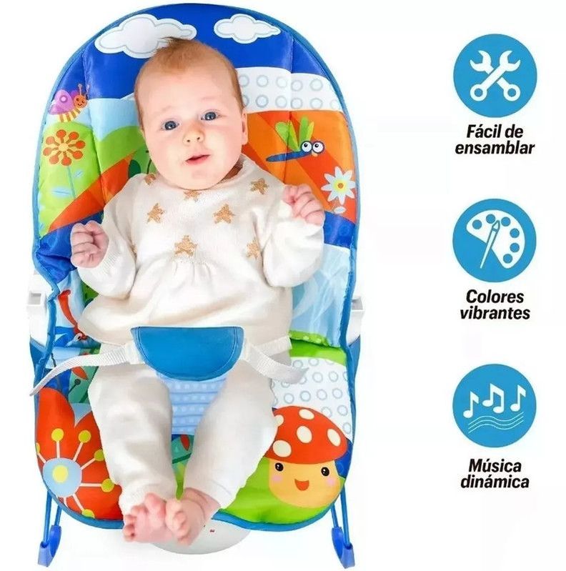 Silla Vibradora Mecedora Bebe Musical Juegos Hogar Rondon-5