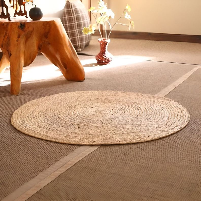 Alfombra Trenzada Yute Tejida Natural Bohemio Decorativa Jhn-7