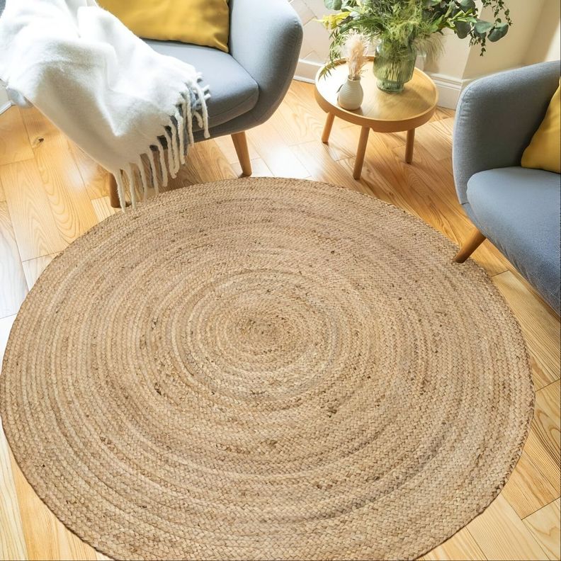Alfombra Trenzada Yute Tejida Natural Bohemio Decorativa Jhn-8