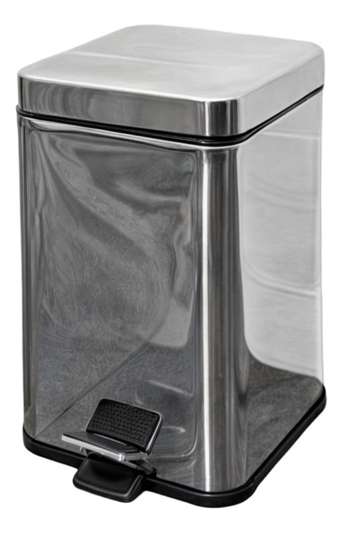 PAPELERO BASURERO Acero inoxidable Pedal Tapa Rectangular-0