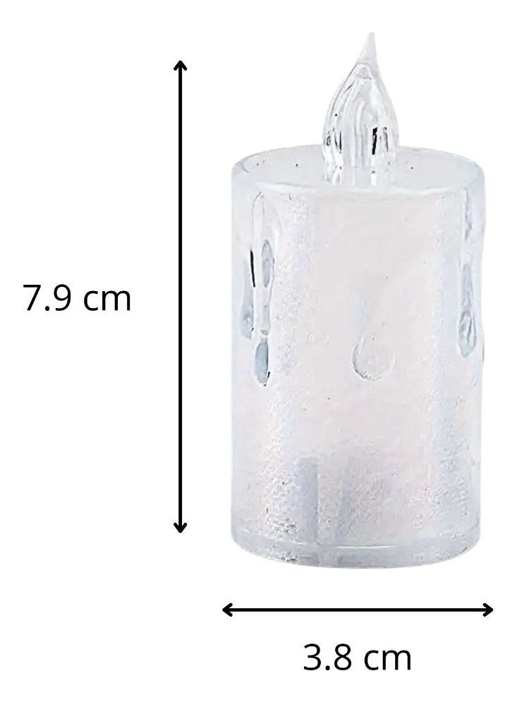 Set 9 Velas Decorativas LED Cristal Acrílico Sin Llama Jhn-9