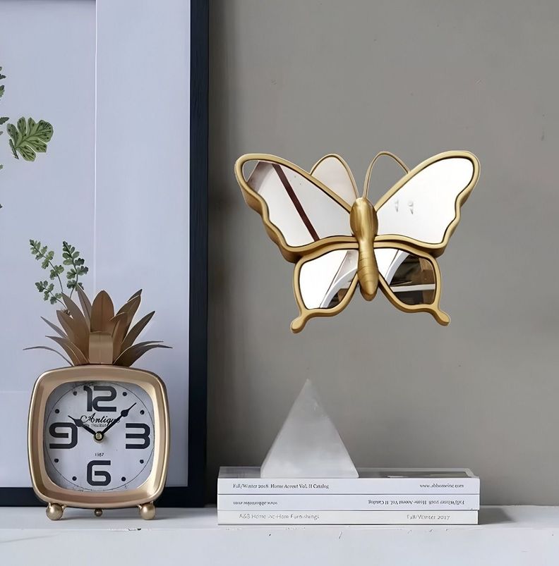 Set de 3 Espejos Mariposa Dorado Decoración Glamour Jhn-5