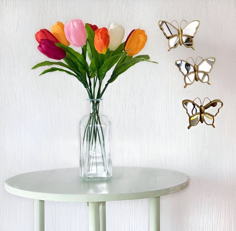 Set de 3 Espejos Mariposa Dorado Decoración Glamour Jhn-7