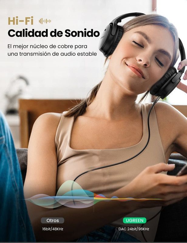 Cable Auxiliar Tv Equipo Musica Telefonos Mp3 Lau-6