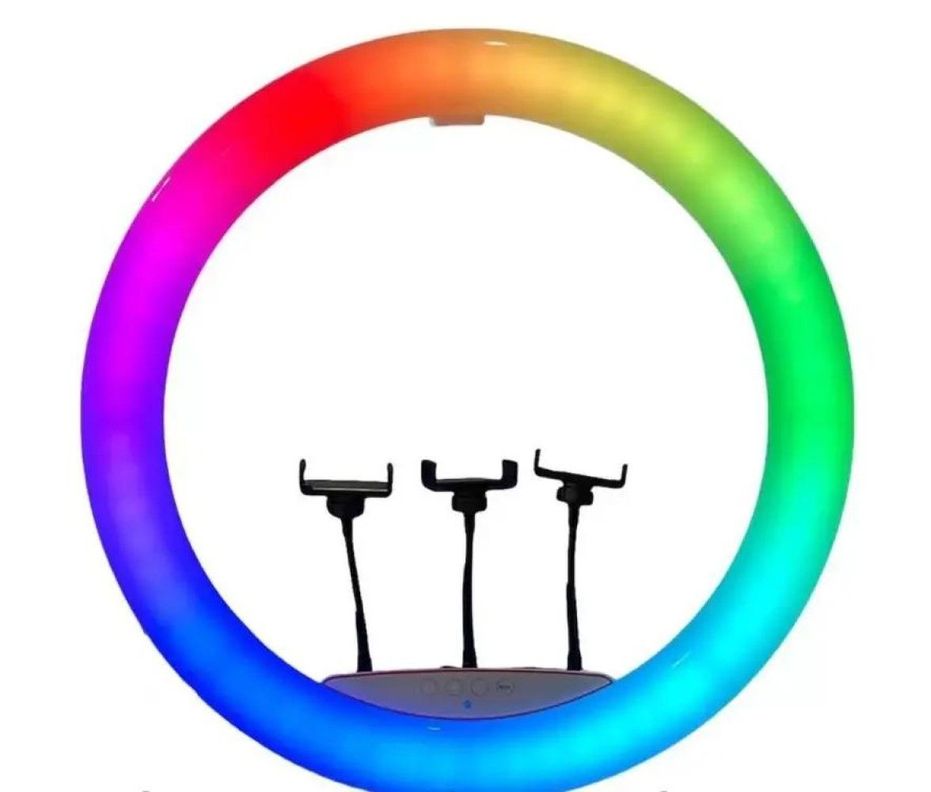 Aro Luz Rgb Profesional Multicolor Soportes Teléfono Rondon-1
